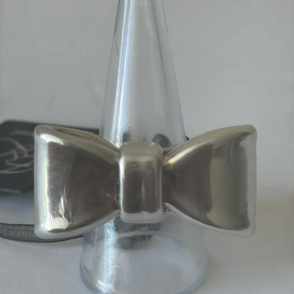 E&L Israel Sterling Silver Electroform Bow Ring Sz.9